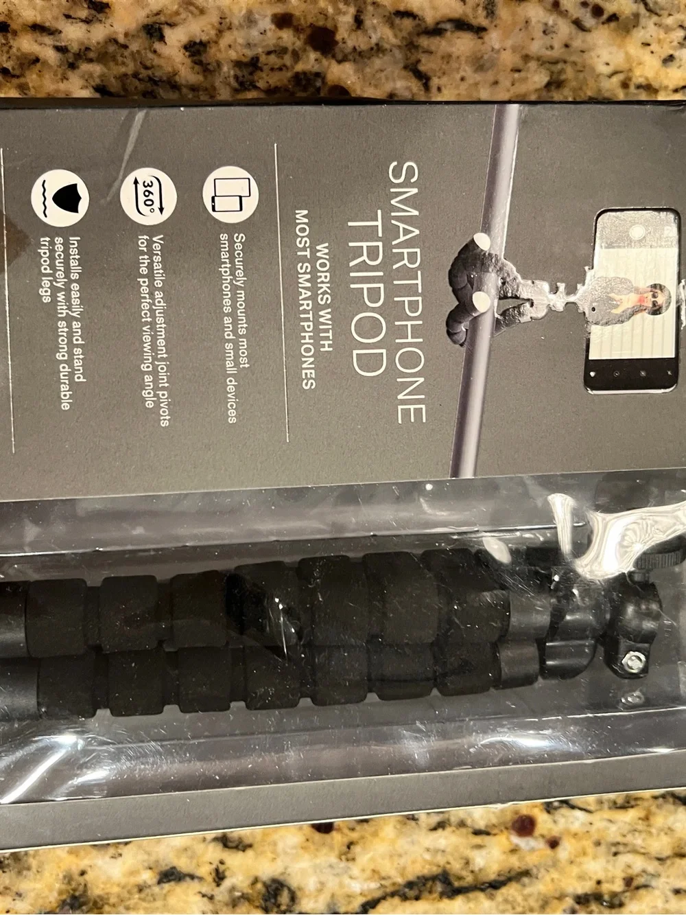 Flex Black Smartphone Tripod - Flexible Mount for Most Phones